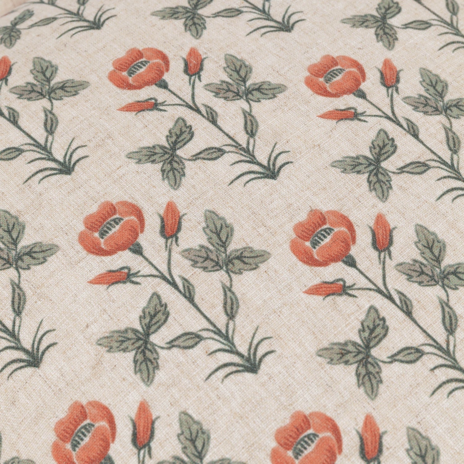 Paoletti Seventy Three Linen Renee Printed Ruffle 50cm x 50cm Filled Cushion Multi