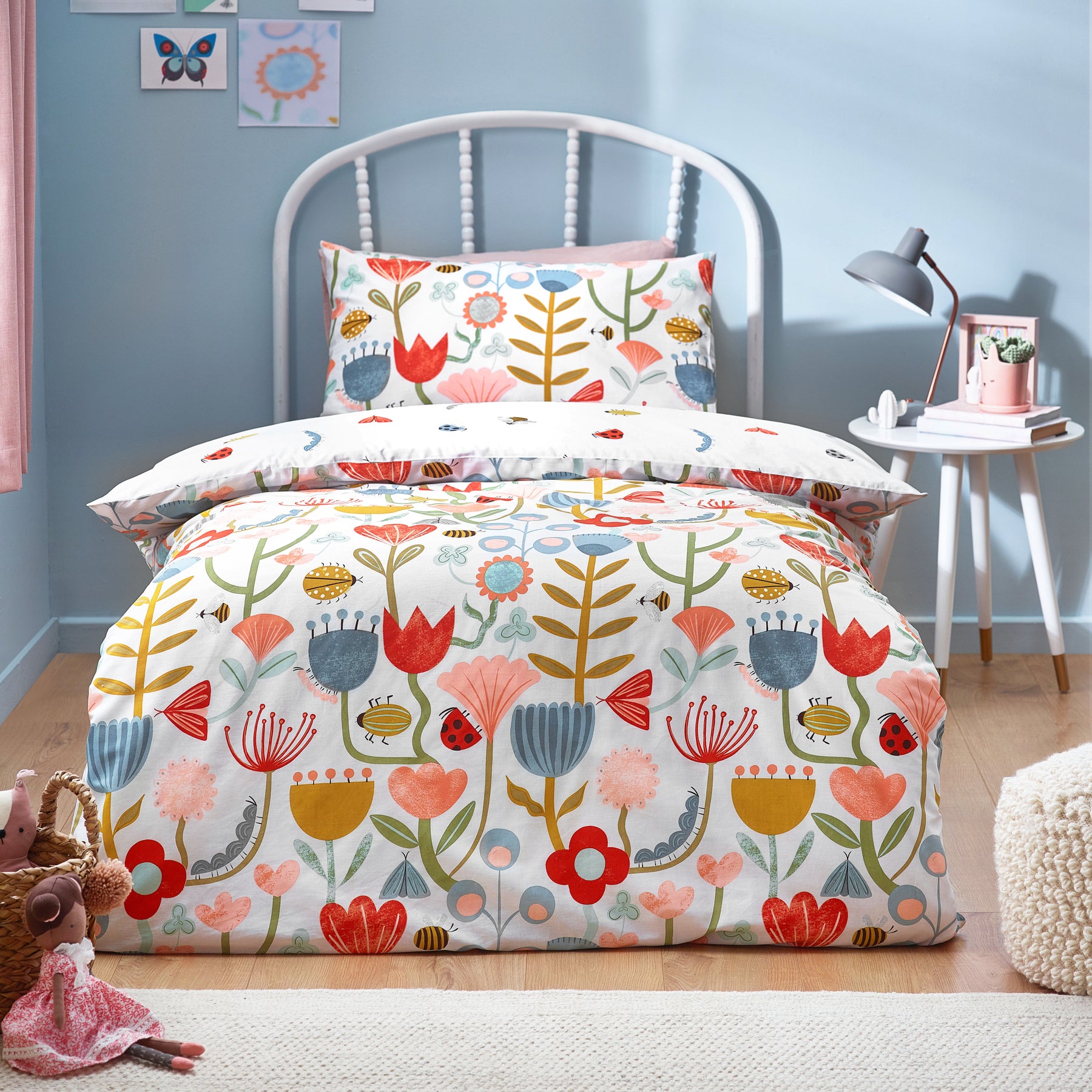 Little Nature Floral Reversible Bedding Set Multi