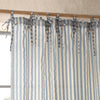 Pineapple Elephant Zanzibar Yarn Dyed Stripe Tie Top Panel Ready Made Single Voile Curtain Blue