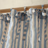 Pineapple Elephant Zanzibar Yarn Dyed Stripe Tie Top Panel Ready Made Single Voile Curtain Blue