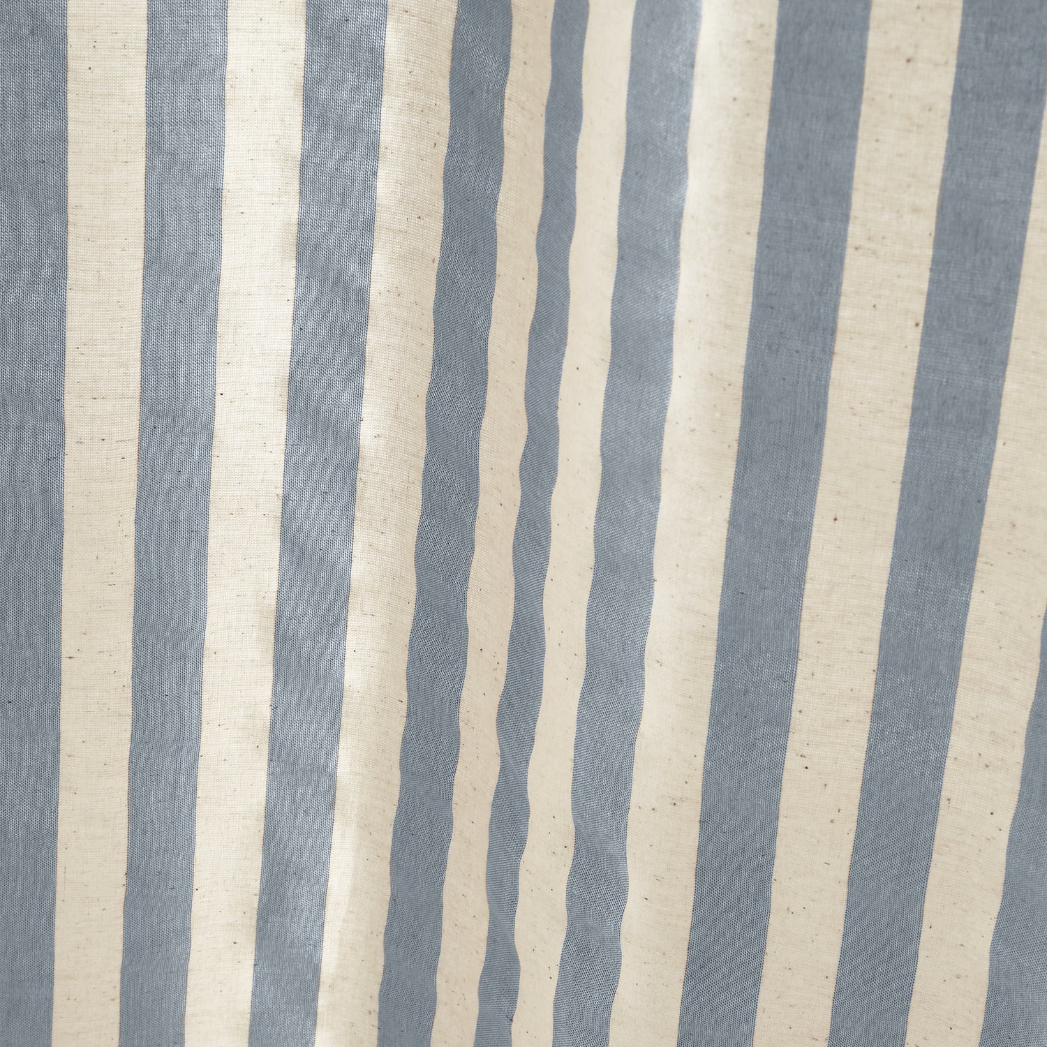 Pineapple Elephant Zanzibar Yarn Dyed Stripe Tie Top Panel Ready Made Single Voile Curtain Blue