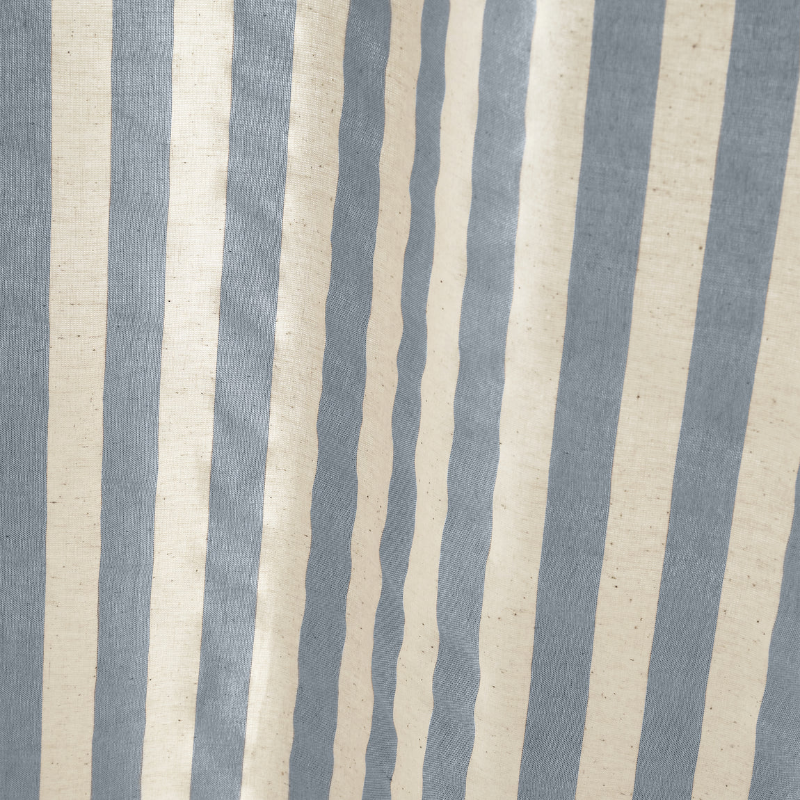 Pineapple Elephant Zanzibar Yarn Dyed Stripe Tie Top Panel Ready Made Single Voile Curtain Blue