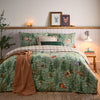 Lodge Wood Brushed Cotton Duvet Cover Bedding Set Oak Green