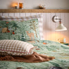 Lodge Wood Brushed Cotton Duvet Cover Bedding Set Oak Green