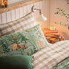 Lodge Wood Brushed Cotton Duvet Cover Bedding Set Oak Green