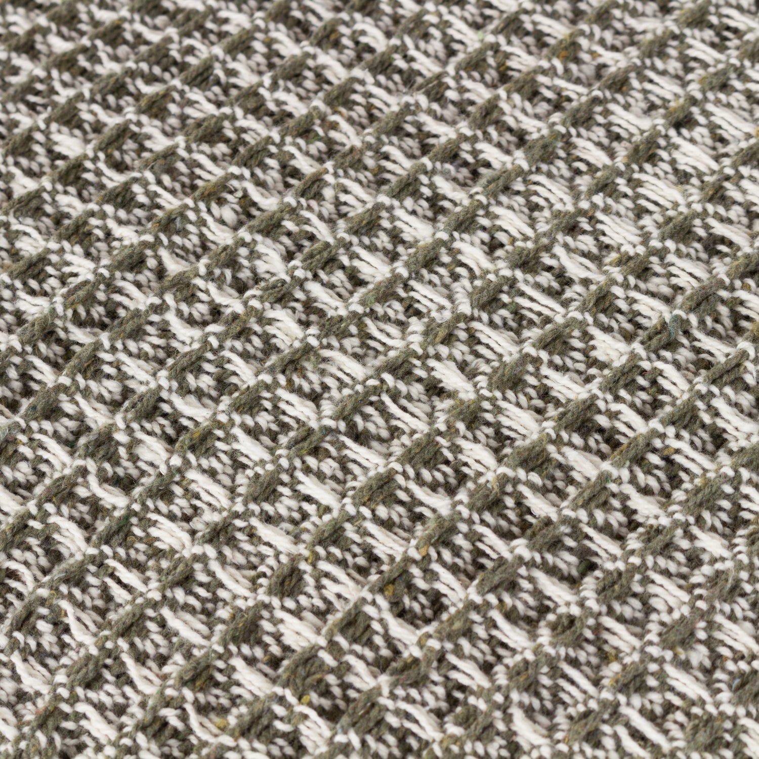 Lorne Waffle Fringed Throw 150cm x 200cm Lichen