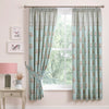 Dreams & Drapes Lorena Patchwork Lined 66 x 72 Ready Made Curtains Duck Egg