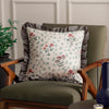 Paoletti Seventy Three Linen Renata Floral Printed Ruffle 50cm x 50cm Filled Cushion Multi