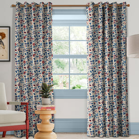 Land & Shore Esther Made To Measure Curtains Blue Red