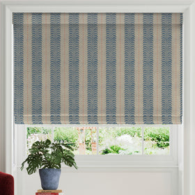 Land & Shore Fintra Stripe Made To Measure Roman Blind Blue Red