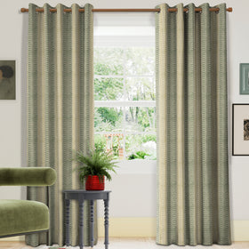 Land & Shore Fintra Stripe Made To Measure Curtains Green