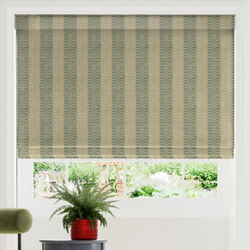Land & Shore Fintra Stripe Made To Measure Roman Blind Green