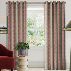 Land & Shore Fintra Stripe Made To Measure Curtains Red Blue