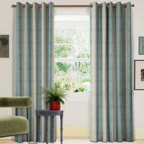 Land & Shore Fintra Stripe Made To Measure Curtains Teal