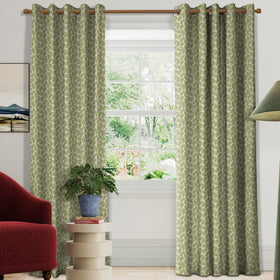 Land & Shore Oak Leaf Made To Measure Curtains Leaf Green