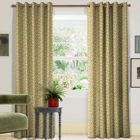 Land & Shore Oak Leaf Made To Measure Curtains Leaf Ochre