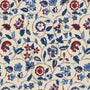 Land & Shore Esther Made To Measure Curtains Blue Red Sample Image