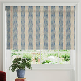 Land & Shore Fintra Stripe Blackout Made To Measure Roller Blind Blue Red