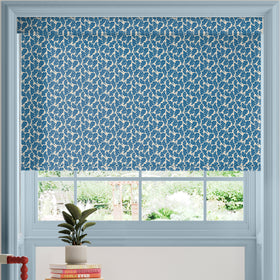 Land & Shore Oak Leaf Blackout Made To Measure Roller Blind Blue