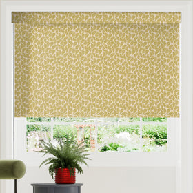Land & Shore Oak Leaf Blackout Made To Measure Roller Blind Ochre