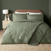 Serene Luana Quilted 200cm x 230cm Bedspread Dark Green