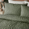 Serene Luana Duvet Cover Bedding Set Dark Green