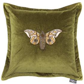 Voyage Maison Luna Feather Filled Cushion 50cm x 50cm Green