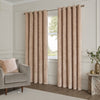 Paoletti Lustre Velvet Ready Made Eyelet Curtains Oyster