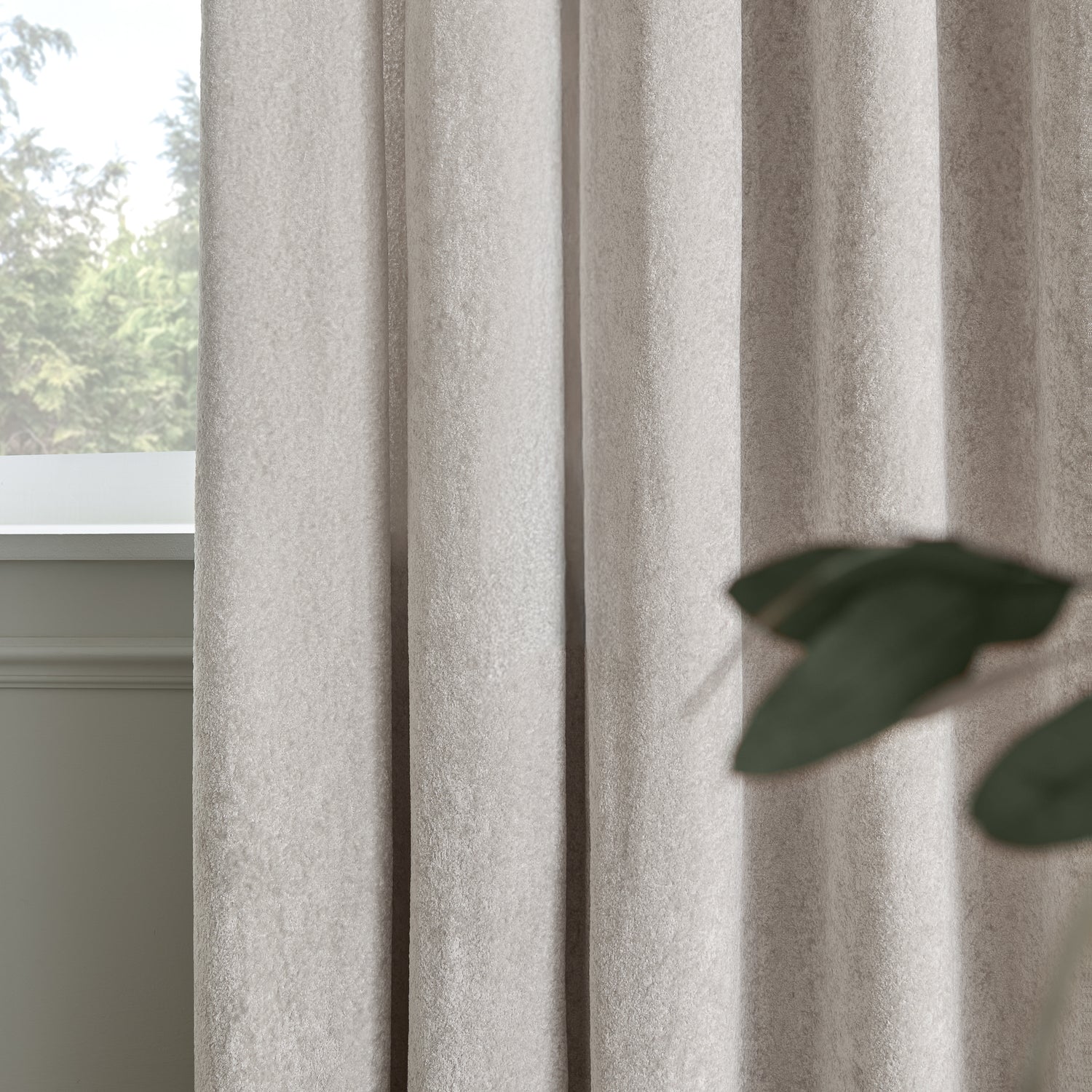 Paoletti Lustre Velvet Ready Made Eyelet Curtains Silver
