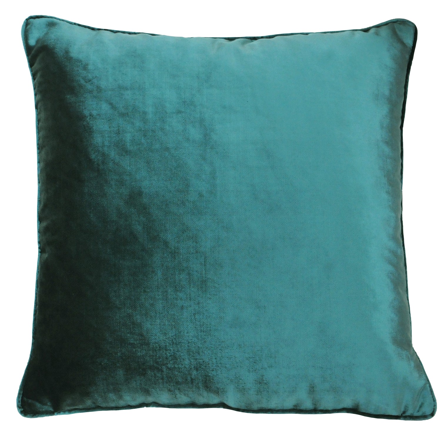 Paoletti Luxe Velvet Piped 55cm x 55cm Filled Cushion Jadite