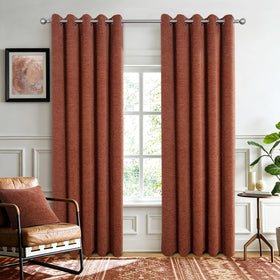 Sundour Langley Ready Made Eyelet Curtains Nutmeg