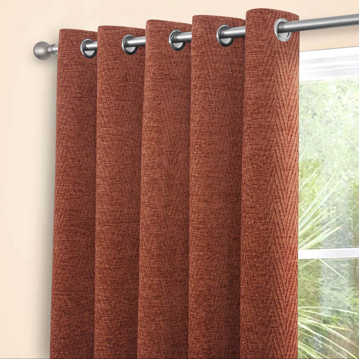 Sundour Langley 66x84 Ready Made Eyelet Door Curtain Nutmeg