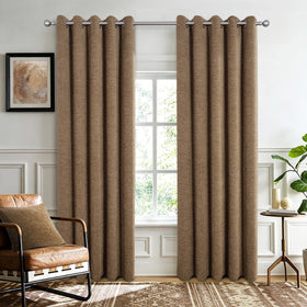 Sundour Langley Ready Made Eyelet Curtains Oatmeal