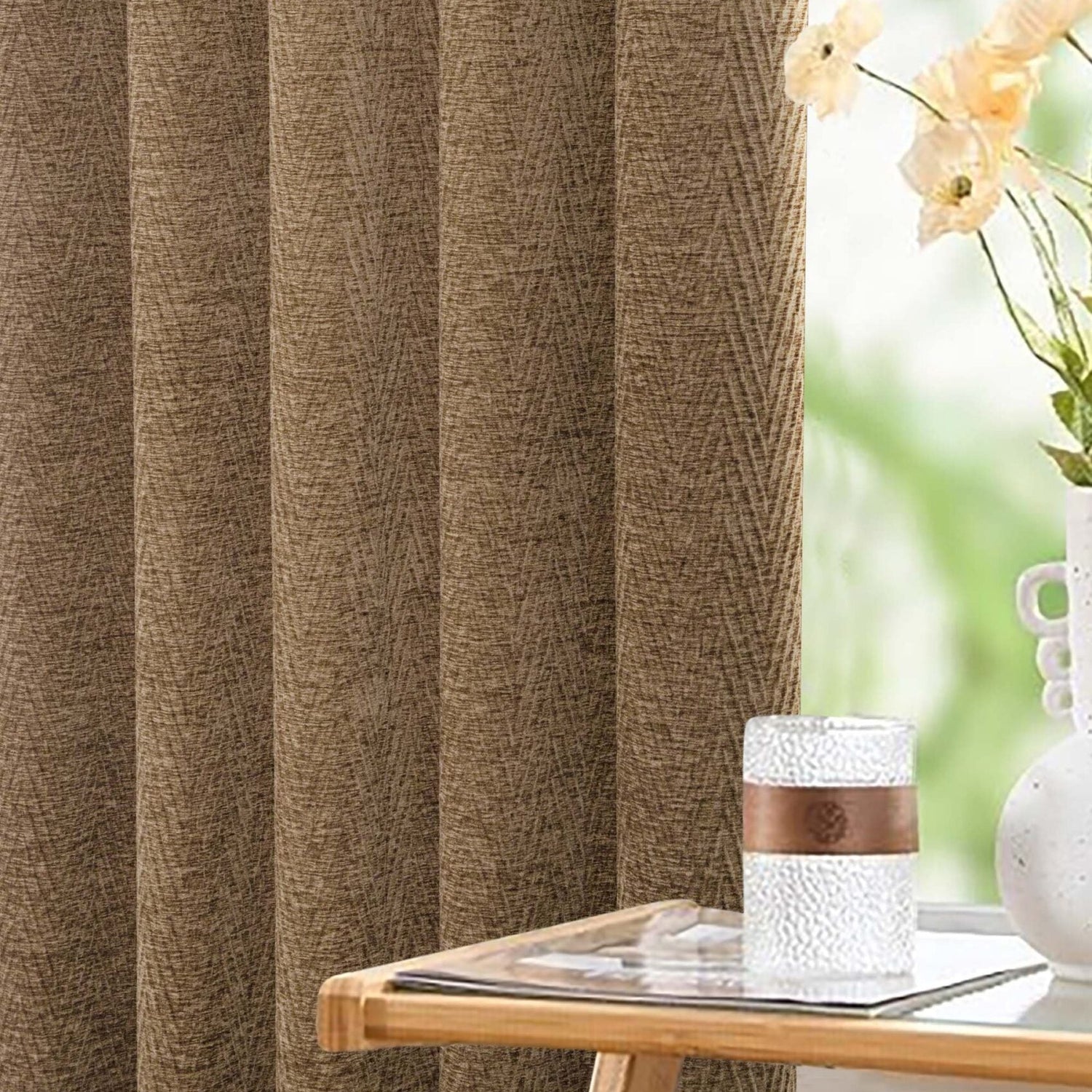 Sundour Langley 66x84 Ready Made Eyelet Door Curtain Oatmeal