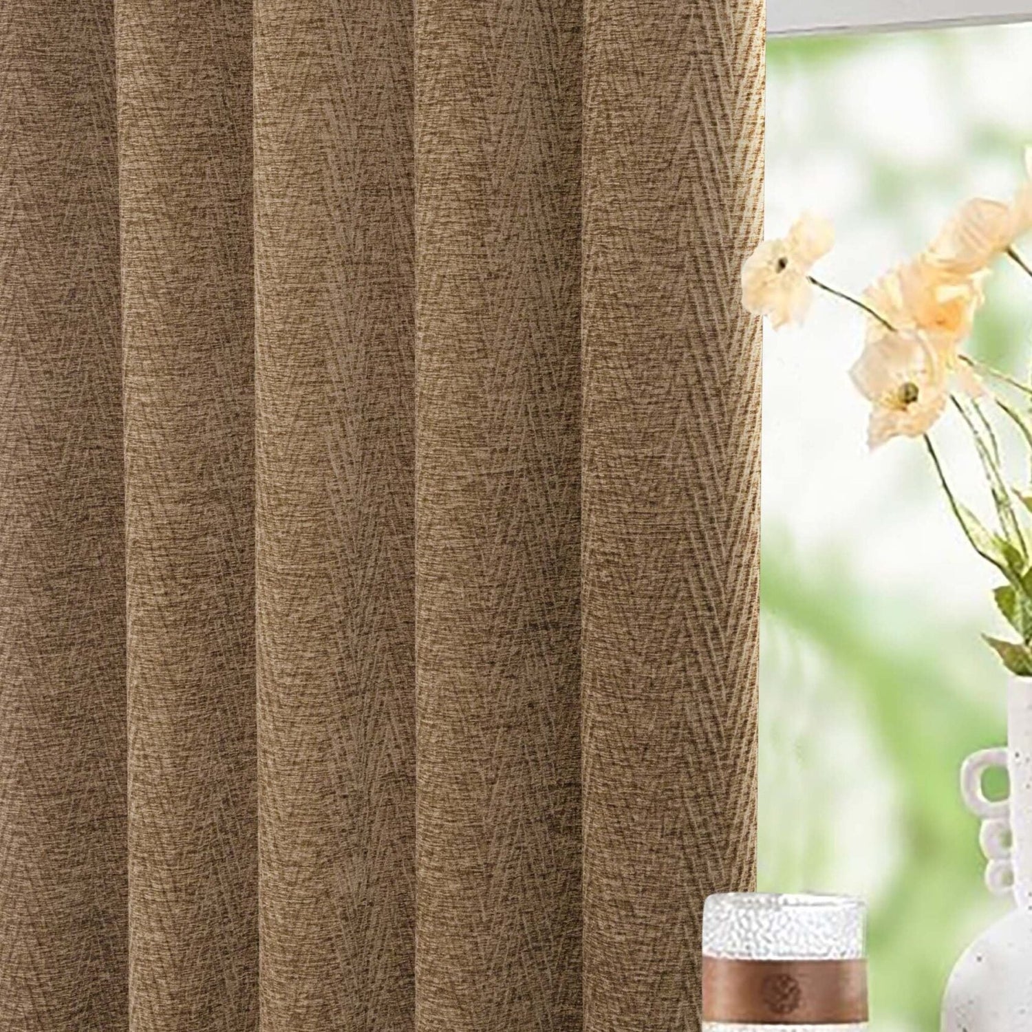Sundour Langley Ready Made Eyelet Curtains Oatmeal