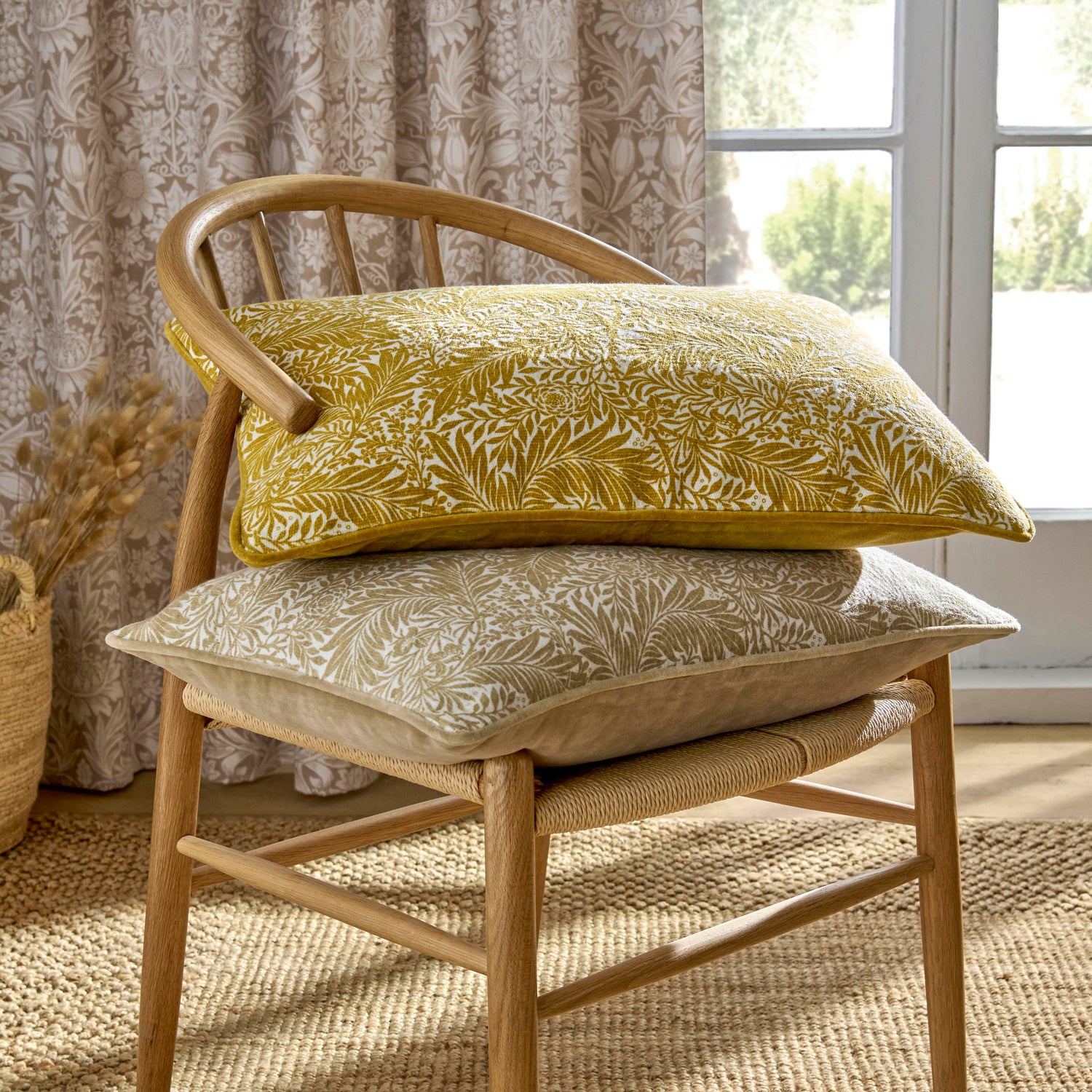 William Morris At Home Larkspur 40cm x 60cm Filled Boudoir Tumeric