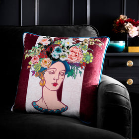 Laurence Llewelyn-Bowen Bouquet Lady Velvet Filled Cushion 43cm x 43cm Multi