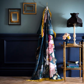 Laurence Llewelyn-Bowen Bouquet List 130cm x 180cm Velvet Throw Blue