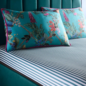 Laurence Llewelyn-Bowen Cotswold Fantasia Bed Linen Fitted Sheet Teal