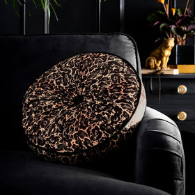 Laurence Llewelyn-Bowen Roxy Round Velvet Pleat Filled Cushion 40cm Gold