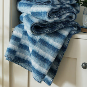 Laura Ashley Lawton 130cm x 170cm Throw Dark Seaspray Blue