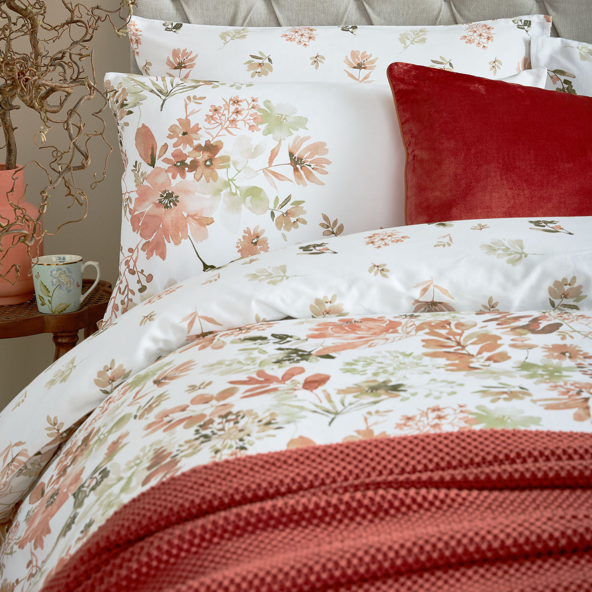 Laura Ashley Lewcombe Pillowcase Housewife Terracotta