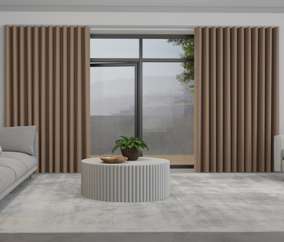 Lavery Made to Measure Wave Curtain + FREE Track Caramel