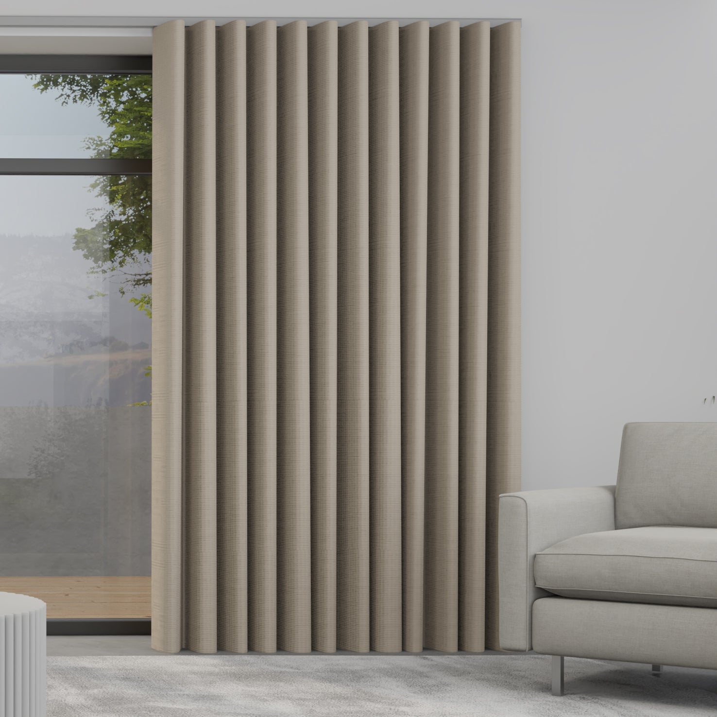 Lavery Made to Measure Wave Curtain + FREE Track Hessian