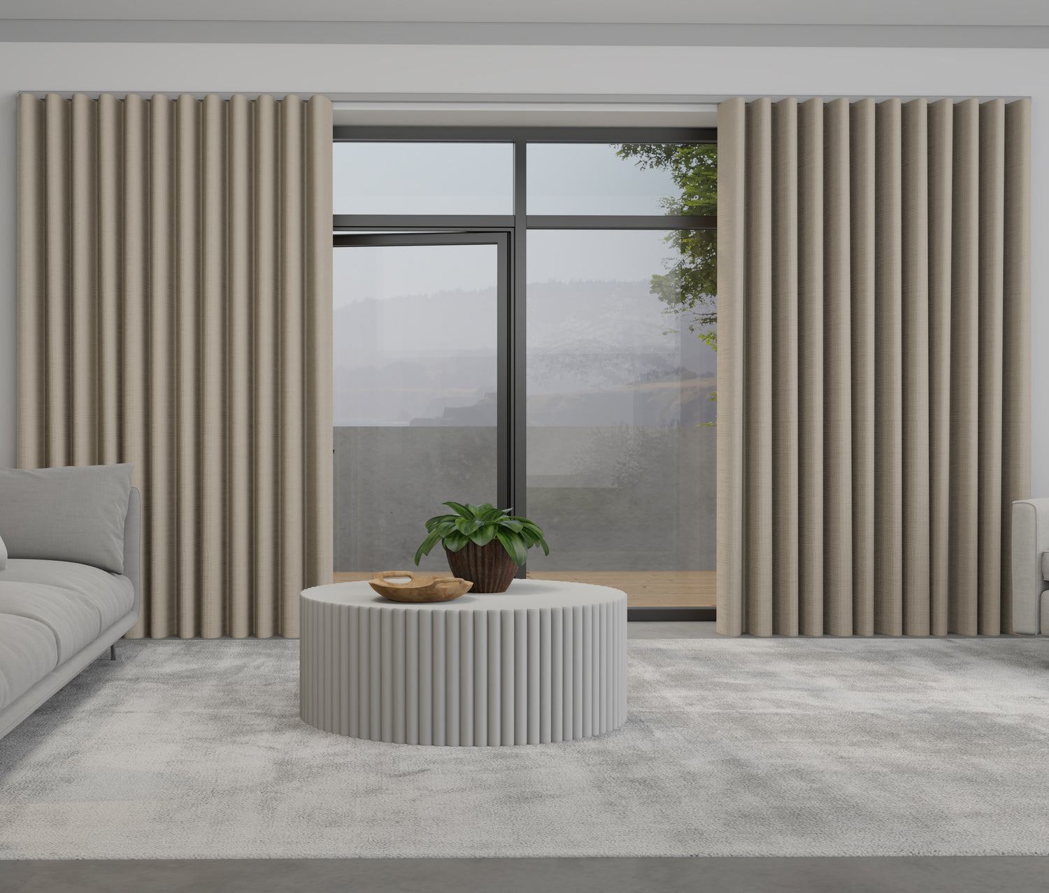 Lavery Made to Measure Wave Curtain + FREE Track Hessian