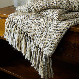 Laura Ashley Liberton 130cm x 170cm Throw Natural