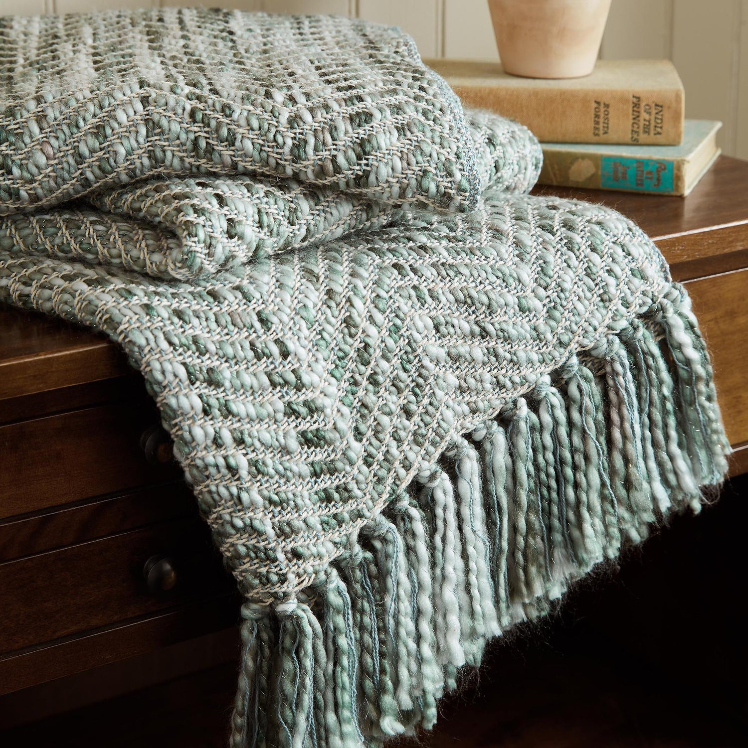Laura Ashley Liberton 130cm x 170cm Throw Sage Green