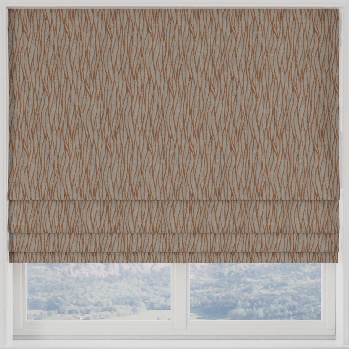 Linear Made to Measure Roman Blind Burnt Orange