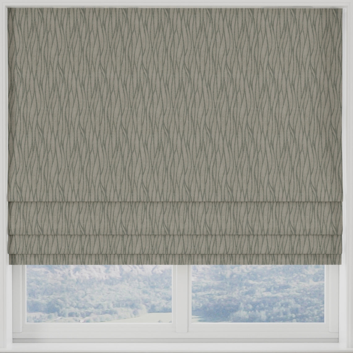 Linear Made to Measure Roman Blind Duckegg