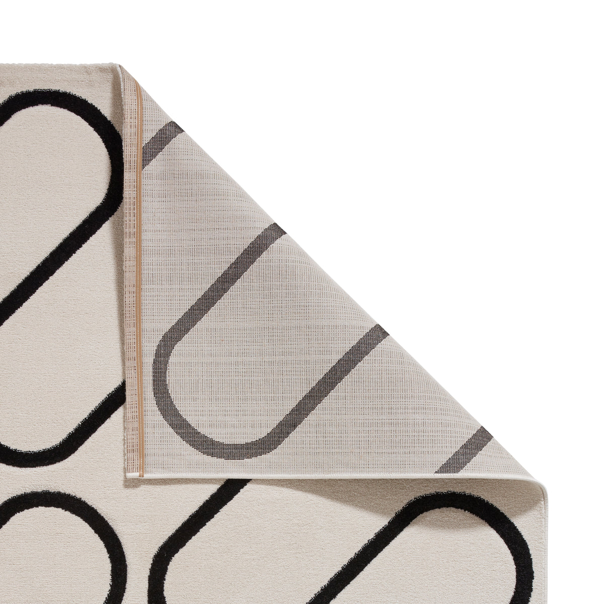 Catherine Lansfield Linear Curve Modern Geometric Rug White Black